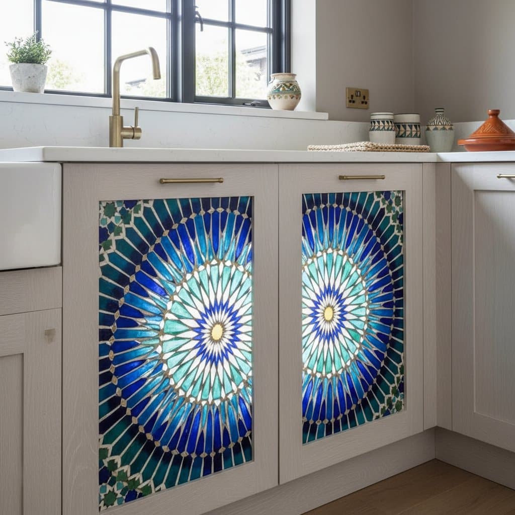 Featured image for Moroccan Zellige Inlays Transform Plain Cabinets