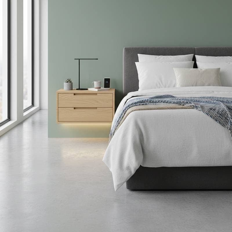 Featured image for DIY Floating Nightstands Free Up Bedroom Floor Space