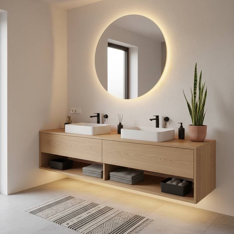 Featured image for Floating Japandi Vanities Transform DIY Bath Remodels