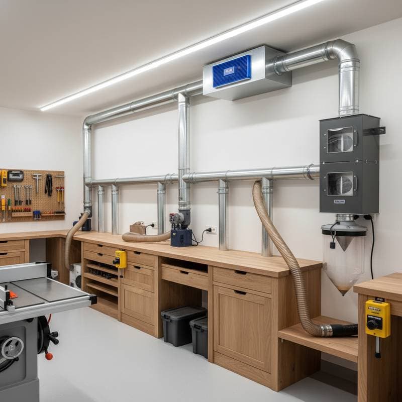 Featured image for Built-In Dust Collection That Clears Workshop Air
