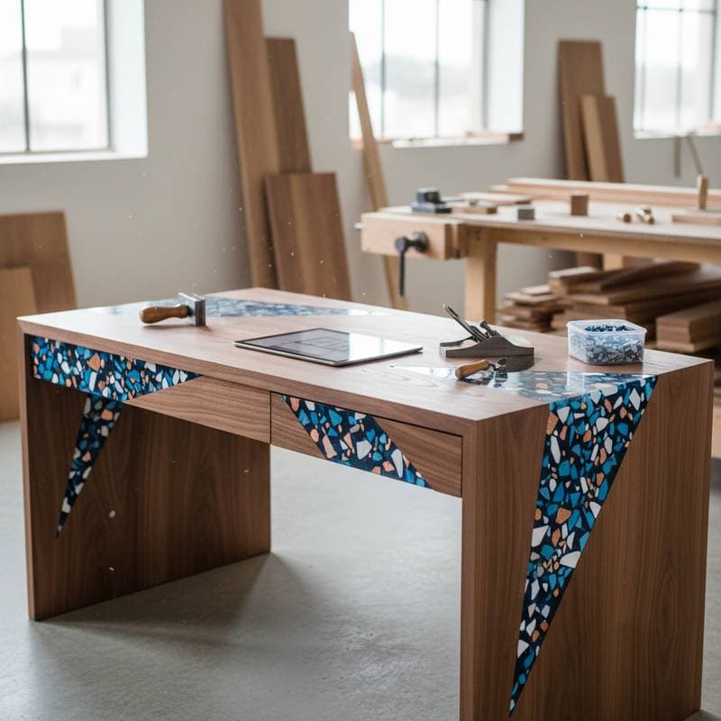 Featured image for Terrazzo Inlays Bring Durability to Wood Furniture