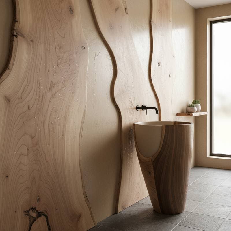 Featured image for Tadelakt-Wood Hybrid Brings Waterproof Finish Without Plastic