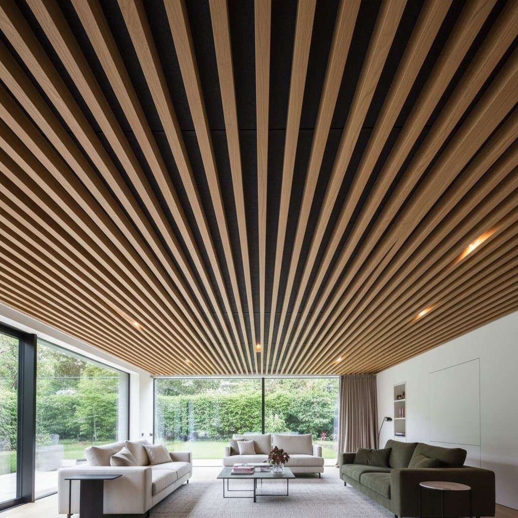 Featured image for Wood Slat Ceilings That Actually Quiet Your Space