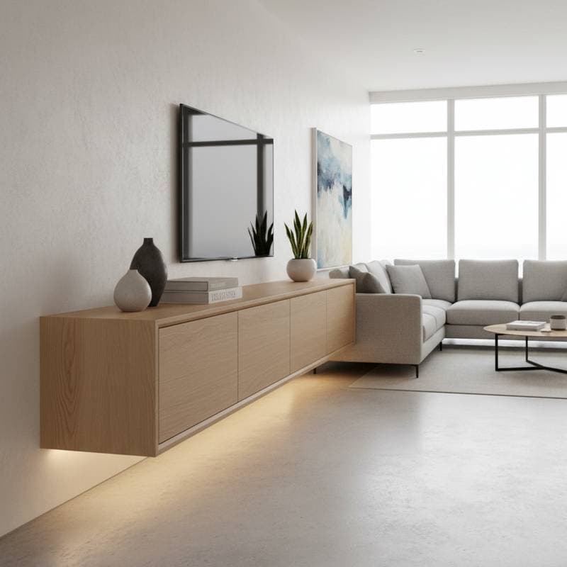 Featured image for Why Floating Credenzas Are Taking Over Home Storage