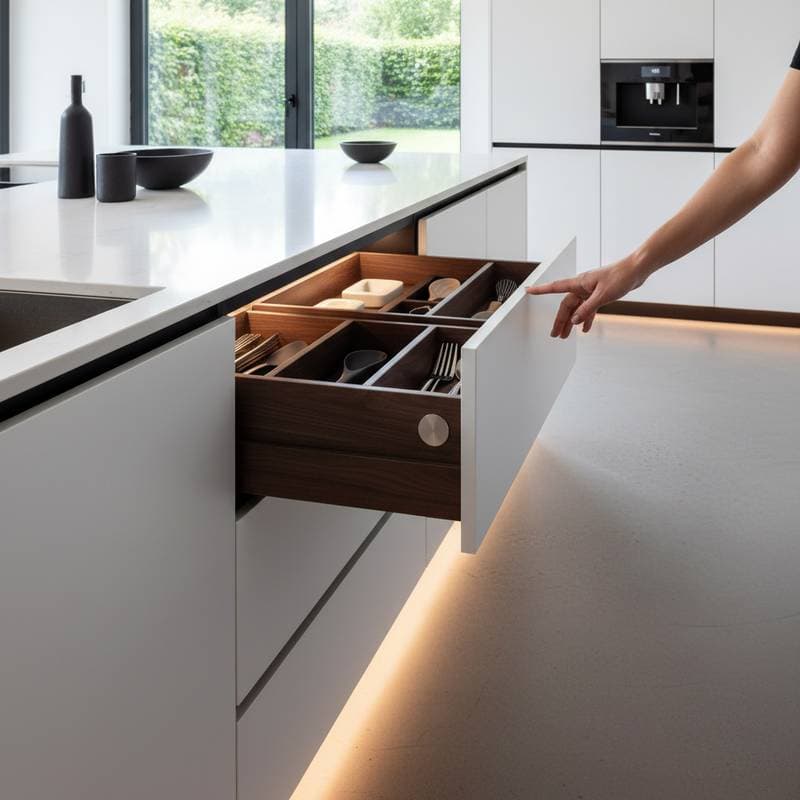 Featured image for Touch-Open Drawers: Cleaner Cabinets, Hands-Free Access